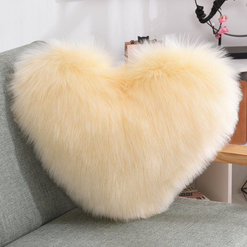 Coussin Cœur Doux ✨ Peluche Moelleuse & Élégance Cocooning ❤️