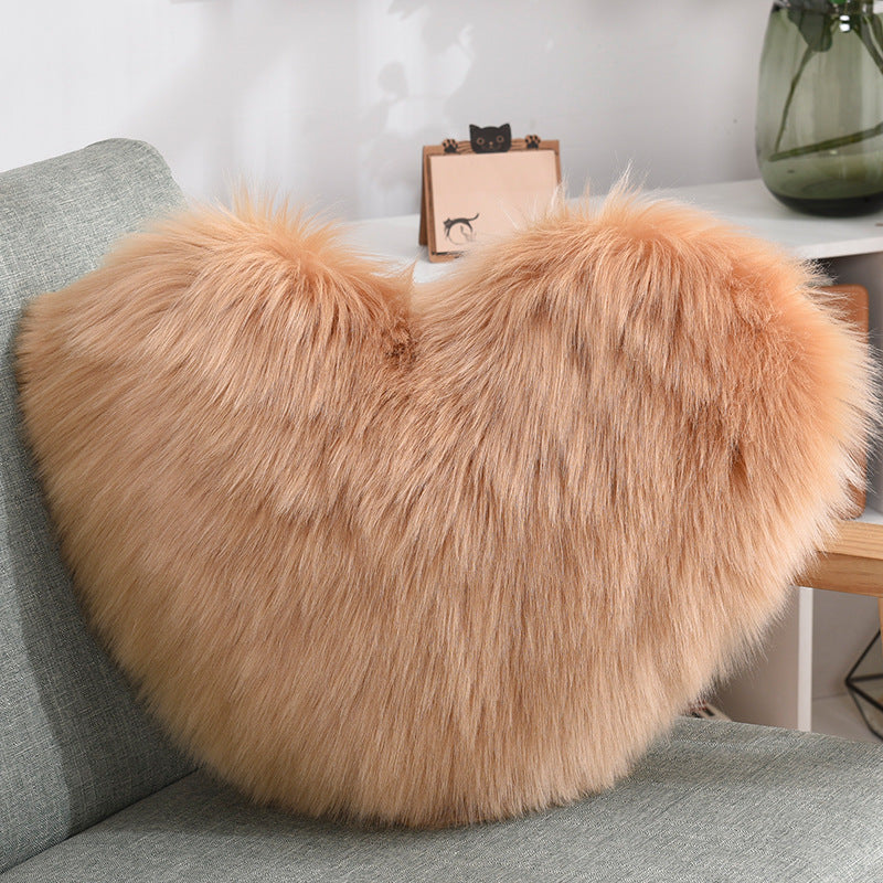 Coussin Cœur Doux ✨ Peluche Moelleuse & Élégance Cocooning ❤️