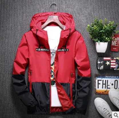 Autumn coat male spring and autumn thin section youth outerwear student slim clothes handsome hooded jacket