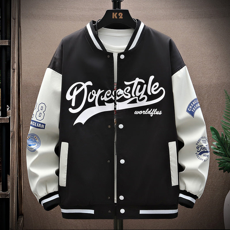 American Casual Men's Clothing Clothes Spring And Autumn Hong Kong Style Ins Men's Jacket Coat