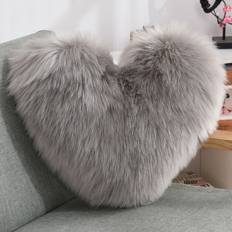 Coussin Cœur Doux ✨ Peluche Moelleuse & Élégance Cocooning ❤️